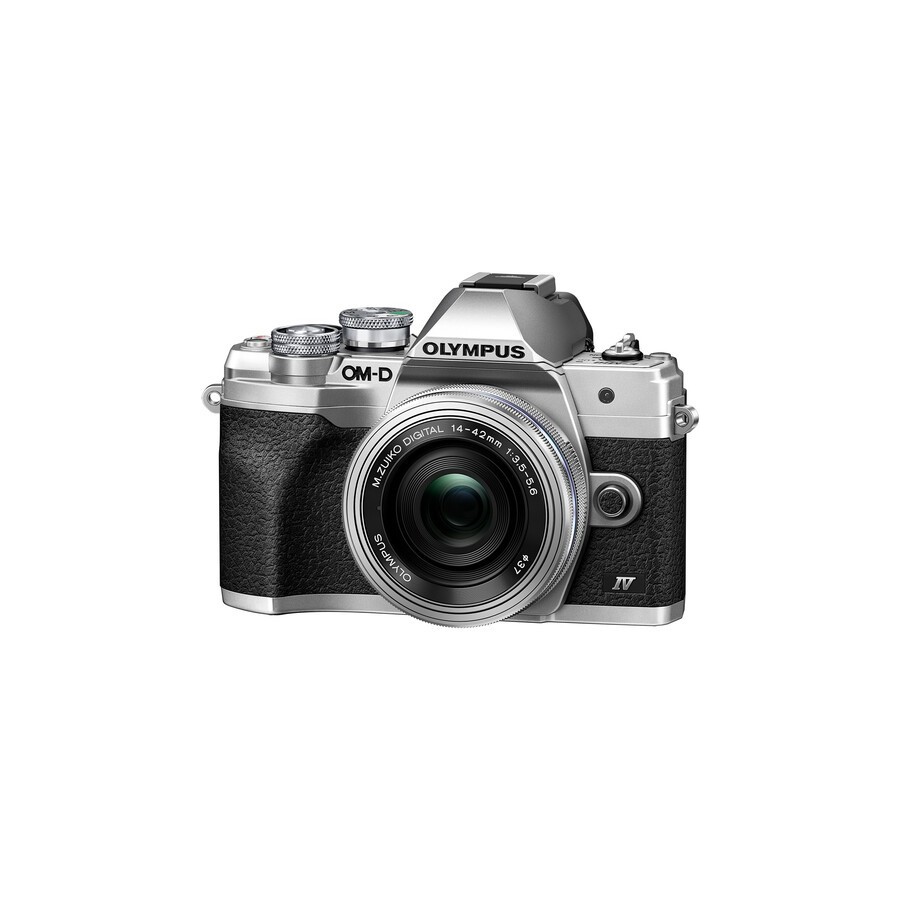 Olympus OM-D E-M10 Mark IV Mirrorless Camera with 14-42mm EZ Lens (Silver)