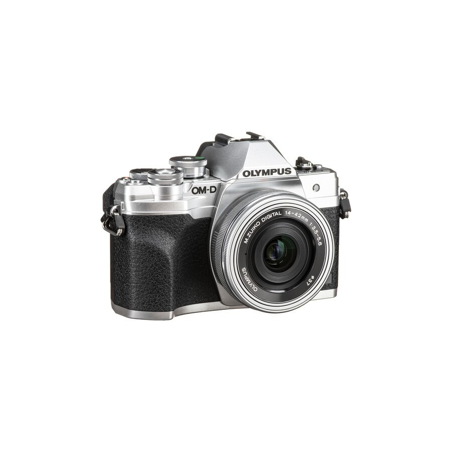 Olympus OM-D E-M10 Mark IV Mirrorless Camera with 14-42mm EZ Lens (Silver)