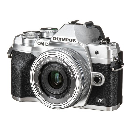 Olympus OM-D E-M10 Mark IV Mirrorless Camera with 14-42mm EZ Lens (Silver)