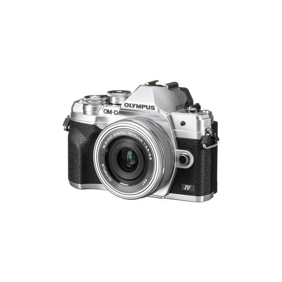 Olympus OM-D E-M10 Mark IV Mirrorless Camera with 14-42mm EZ Lens (Silver)