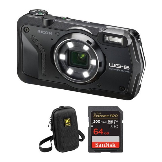 Ricoh WG-6 Digital Camera with Accessories Kit (Black)