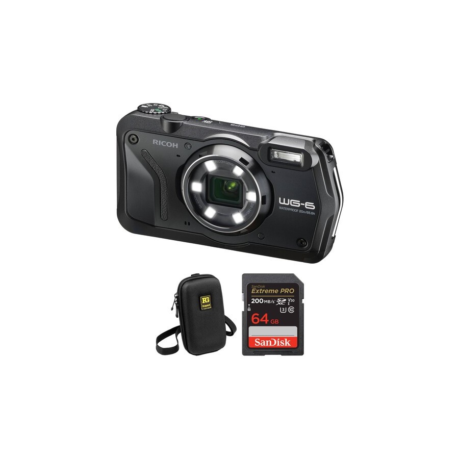 Ricoh WG-6 Digital Camera with Accessories Kit (Black)