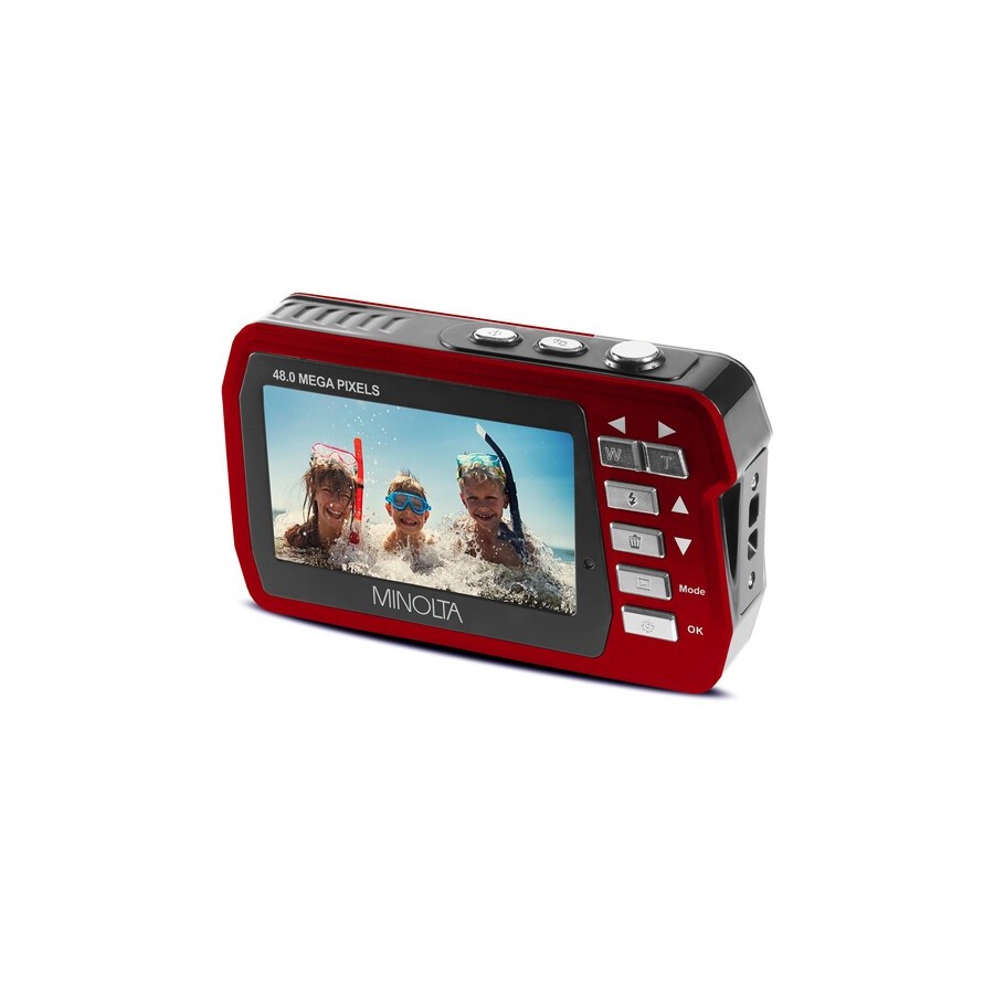 Minolta MN40WP Waterproof Dual-Screen Digital Camera (Red)