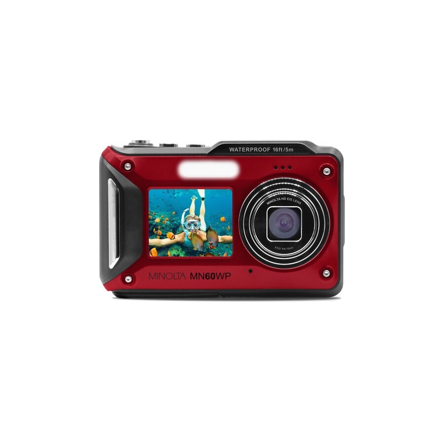 Minolta MN60WP Waterproof Dual Screen Digital Camera (Red)