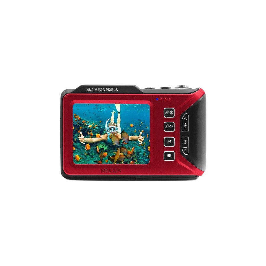 Minolta MN60WP Waterproof Dual Screen Digital Camera (Red)