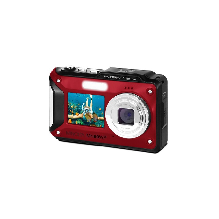 Minolta MN60WP Waterproof Dual Screen Digital Camera (Red)