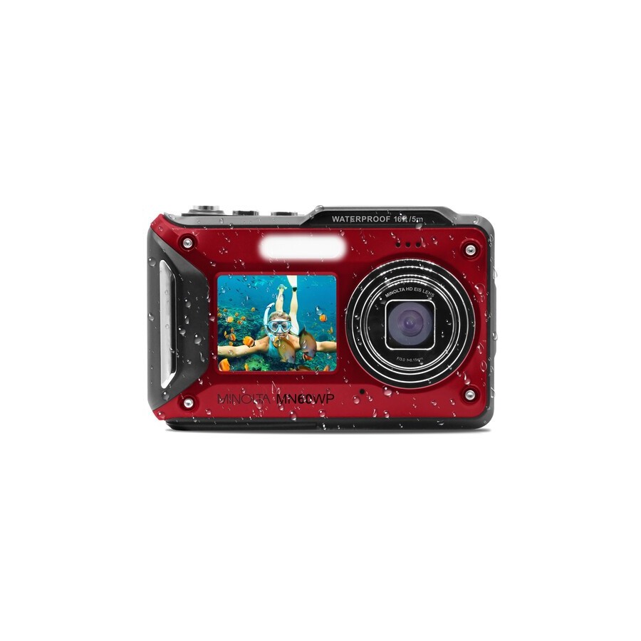 Minolta MN60WP Waterproof Dual Screen Digital Camera (Red)