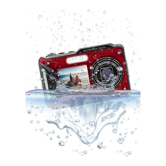 Minolta MN60WP Waterproof Dual Screen Digital Camera (Red)