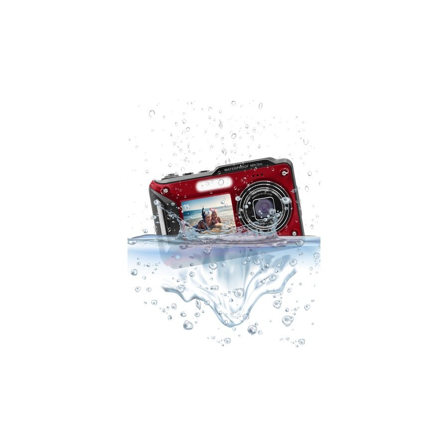 Minolta MN60WP Waterproof Dual Screen Digital Camera (Red)