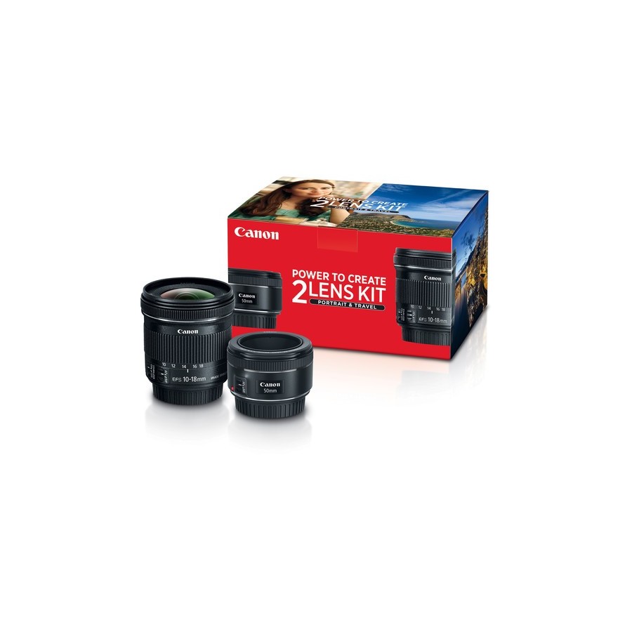 Canon Portrait & Travel 2 Lens Kit with 50mm f/1.8 and 10-18mm f/4.5-5.6 Lenses