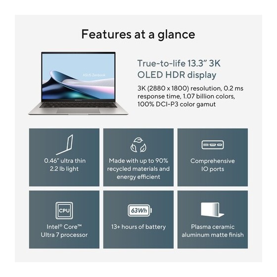 ASUS 13.3" Zenbook S 13 OLED Laptop (Basalt Gray)